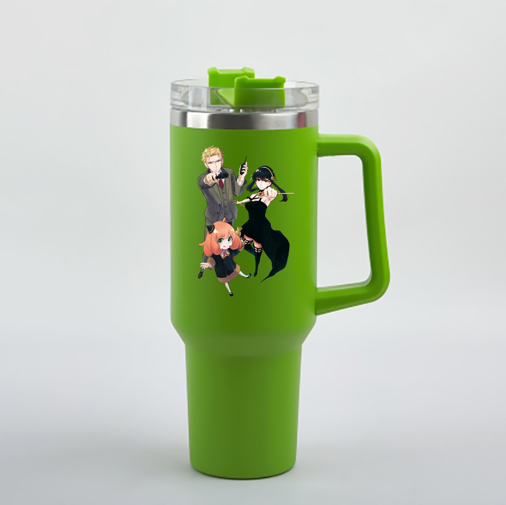 （画像用） SPY×FAMILY间谍家家酒 1200mL車用タンブラー - クリスタルステッカー（プラスチックストロー付き）
